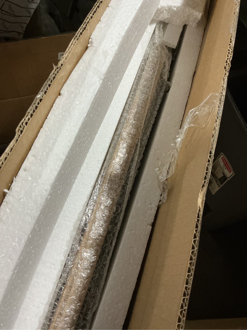 Condition photo showing Good Condition for G-LEAF Arched Windowpane Wall Mirror 24"x36", Rustic Farmhouse Accent Wood Framed Entry Mirror for Living Room,Bedroom,Kitchen Natural Color 24"L x 36"W