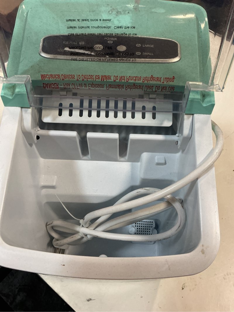 Condition photo showing As Is for Insignia™ - Portable Ice Maker with Auto Shut-Off - Mint