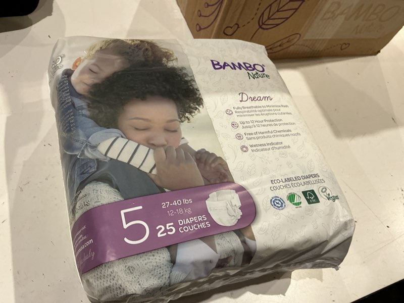 Condition photo showing New/Like New for bambo nature premium baby diapers (sizes 0 to 6 available), size 5, 25 count