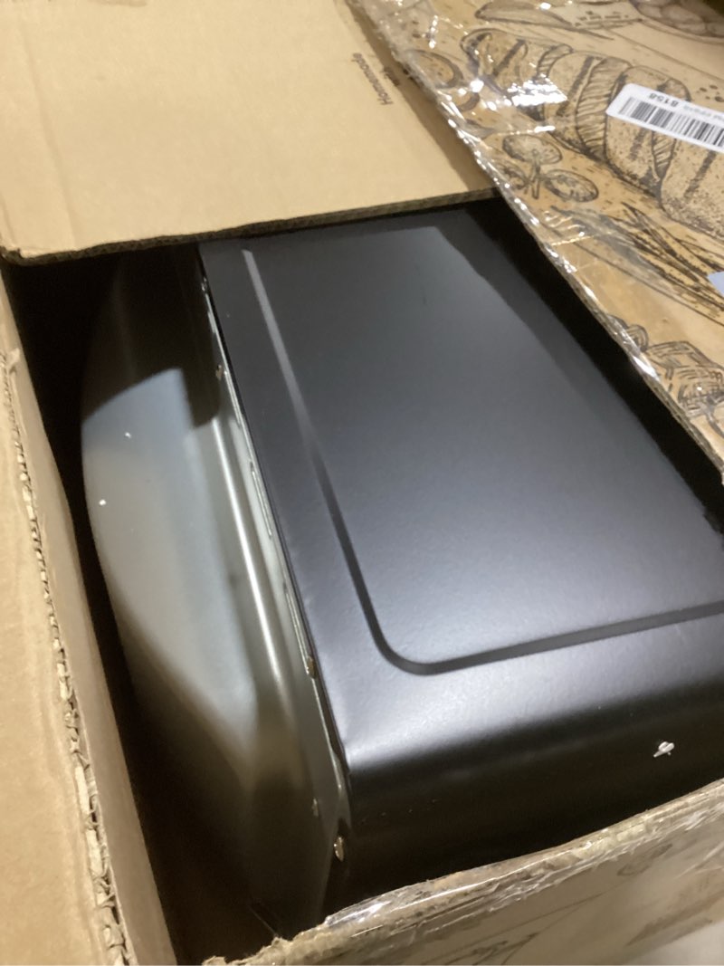 Condition photo showing As Is for Elite Gourmet ETO2530M Double French Door Countertop Toaster Oven, Bake, Broil, Toast, Keep Warm, Fits 12" pizza, 25L capacity, Stainless Steel & Black 6-Slice, 25L Stainless Steel and Black