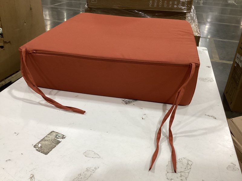 Condition photo showing Good Condition for iaseahk outdoor seat cushion set, waterproof & fade resistant patio chair cushions, outdoors cushion for patio furniture, 24 x 24 x 5.75 inch, outdoor couch cushions with handle and ties, spice spice 24*24+5.75/25*22.5 1