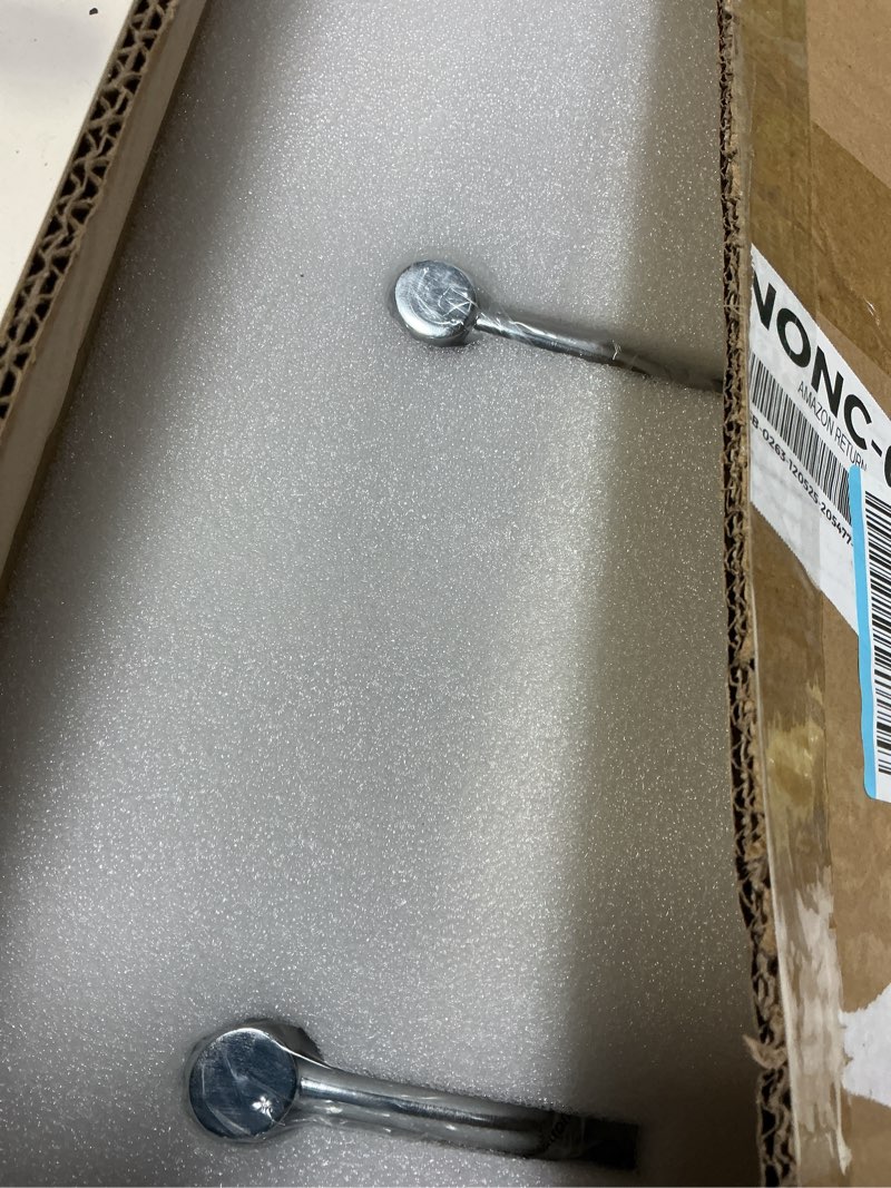 Condition photo showing Good Condition for Mecgirn Stainless Steel Milk Glass Vanity Lights for Bathroom, 3 Light Polished Chrome Bathroom Ligh