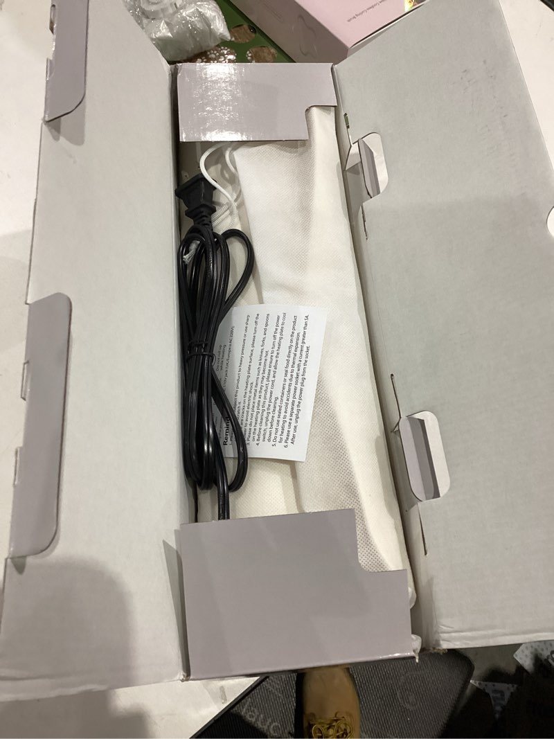 Condition photo showing New/Like New for Warming Mat for Food – Electric Warming Tray with 4 Temp Settings & Timer, Portable Rollable Food Warming Mat for Countertop – Ideal Food Warmer for Buffets, Parties, Family Gatherings Use Light Beige