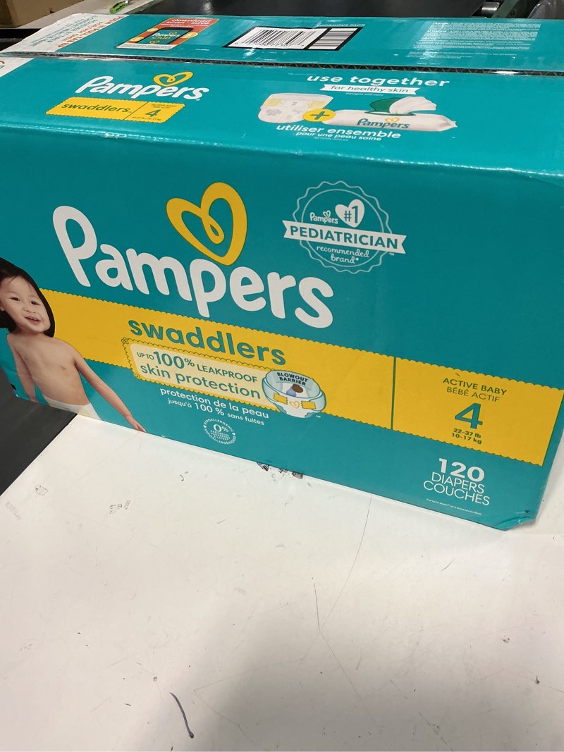 Condition photo showing New/Like New for pampers swaddlers sensitive disposable diapers - size 4 - 120ct