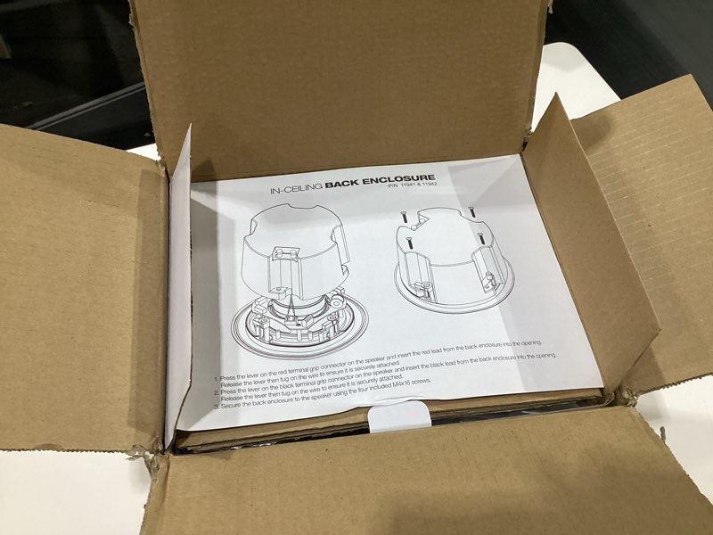 Condition photo showing New/Like New for Monoprice ABS Back Enclosure (Pair) for PID 4103, 6 1/234; Ceiling Speaker White 6.5 Inch