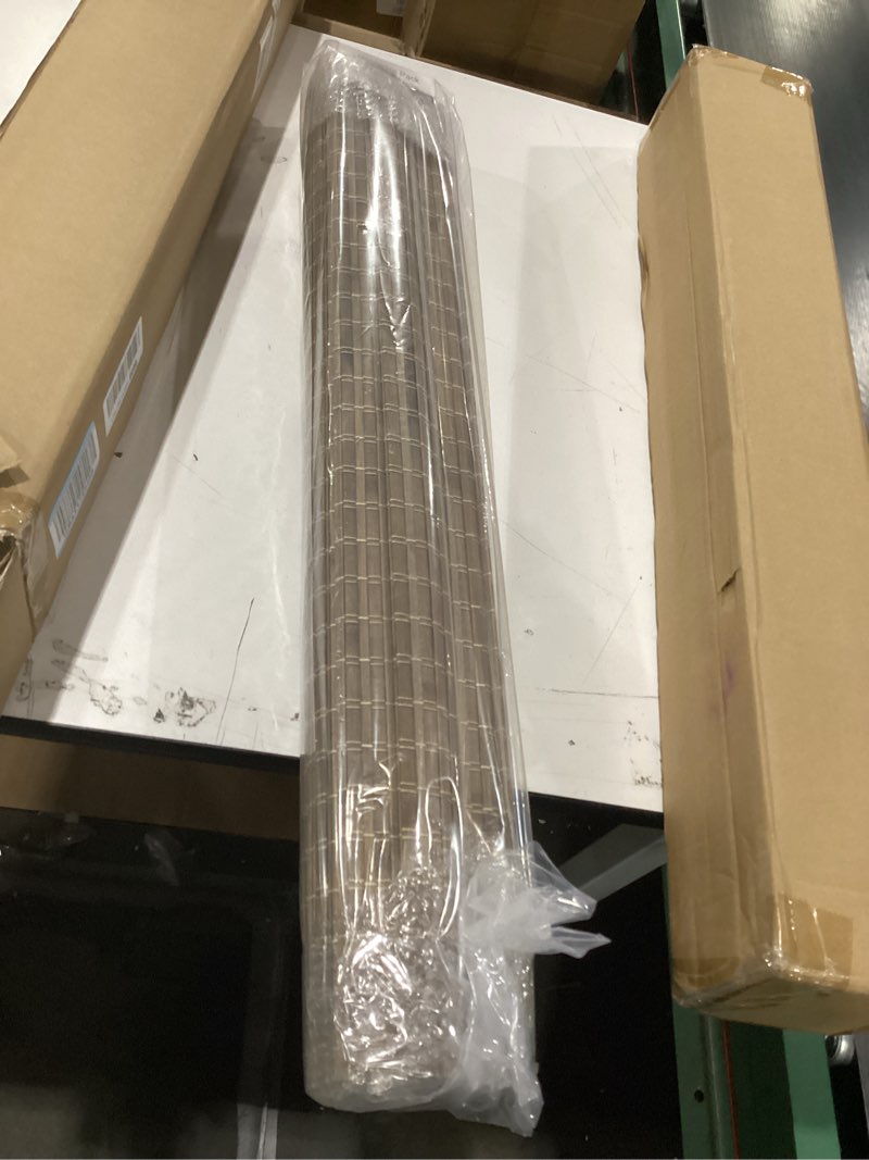 Condition photo showing New/Like New for LazBlinds Cordless Bamboo Roman Shades, Privacy Blinds for Interior Windows, Room Darkening Roll Up Bamboo Blinds for Home & Patio, 30.5" W x 64" H, BDP-Driftwood Privacy - Driftwood 30 1/2" W x 64" H