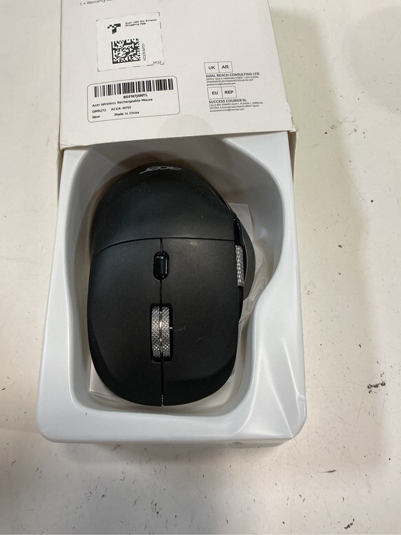 Condition photo showing New/Like New for acer Ergonomic Mouse Wireless Rechargeable with Side Scroll (BT5.2+2.4GHz), Bluetooth Computer Mouse for Laptop, Medium to Large Sized Hands, Office USB Mice, 8 Buttons, 4800 DPI for PC, Desktop Dual Modes