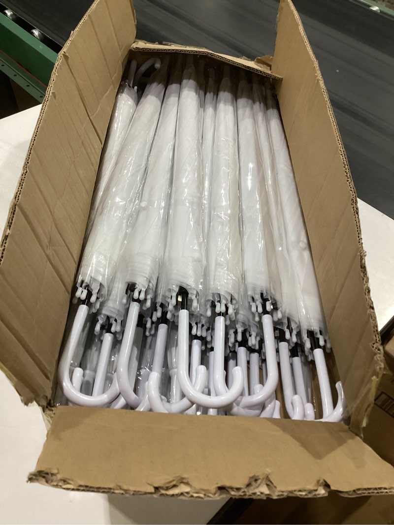 Condition photo showing Good Condition for reginary 30 pieces wedding umbrellas bulk auto open stick umbrellas with white european j hook handle windproof large canopy umbrella for outdoor wedding bride groom photography golf