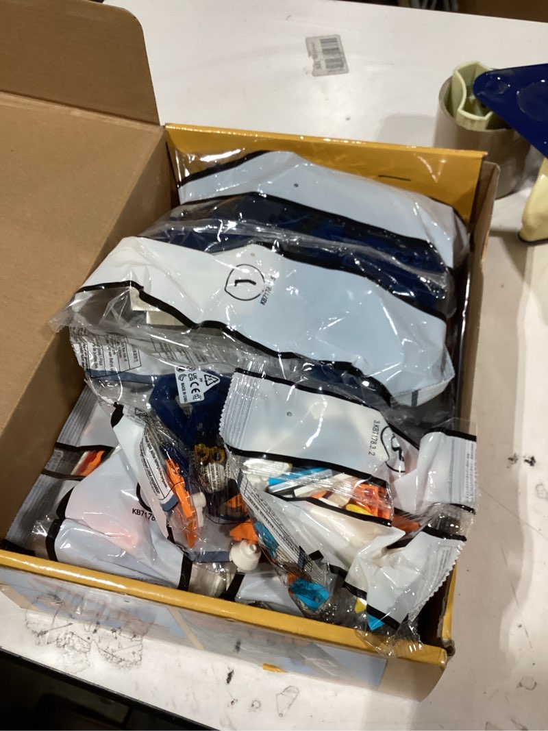 Condition photo showing New/Like New for city boat building set with led lights - arctic explorer ship toy gift for 8 year old boys and girls, with helicopter, drone, speedboat, submersible, iceberg, and polar bears