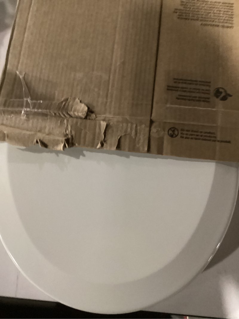 Condition photo showing Good Condition for Bemis 500EC Durable Wood Toilet Seat with Easy Clean Hinges, Made in USA, Round, Biscuit