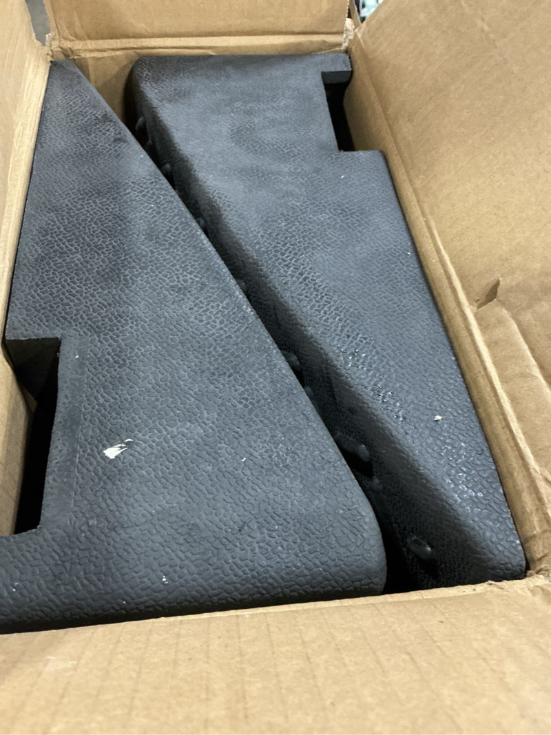 Condition photo showing As Is for rubber curb ramp,2 pack,5" rise height,11023ibs, capacity driveway ramps,19.7" l x 12.6" w,capacity threshold ramps,suitable for cars, wheelchairs, scooters, lawn mowers (5")