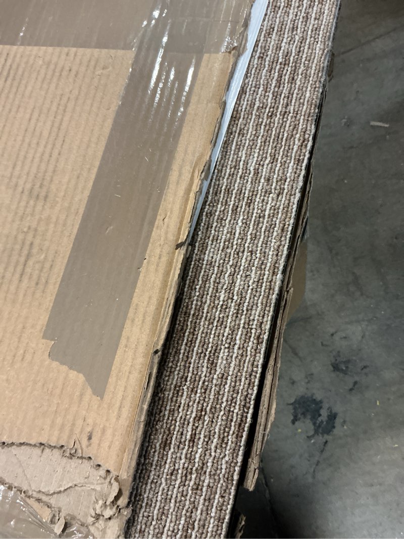 Condition photo showing As Is for 24 Tiles/64 sq Ft-Carpet Squares, Carpet Tiles, 0.24" Pile Height, Commercial Carpet Tiles, Non Adhesive Padded, Non-Slip, Easy DIY Installation Camel lines