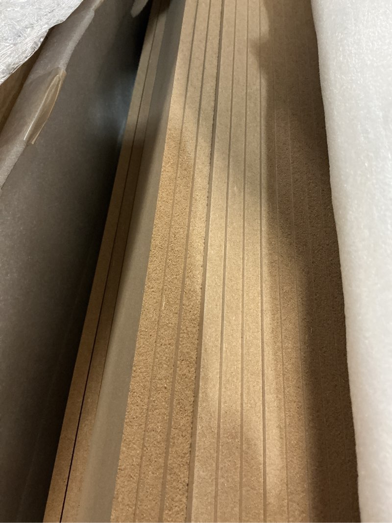 Condition photo showing As Is for weysat 1 set 145.67 x 96.06 inch mdf board and batten wall panel kit premade wainscoting panels decorative wall molding trim slats paintable accent kit for diy home bedroom living room decor 1 38.2"l x 9.8"w