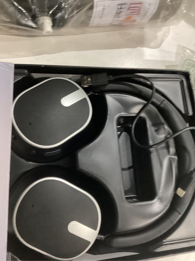 Condition photo showing As Is for Active Noise Cancelling Headphones,120H Playtime Bluetooth 6.0 Wireless Headphones with Power Display & 6-Mic ENC Calls, 360° Spatial Audio Over Ear Headphones Foldable Headset for Travel Office Game Black