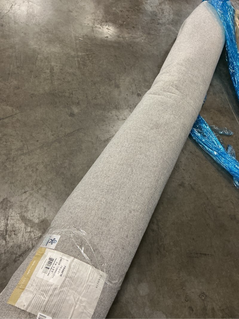 Condition photo showing As Is for loloi chris loves julia x francis collection fra-01 beige/charcoal 7'-9" x 9'-9" area rug beige / charcoal 7'9" x 9'9" (rectangular) checkered