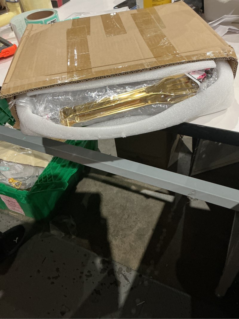 Condition photo showing Good Condition for pastry display case - bread box for bakery display/pastry display, acrylic triple bread box for kitchen countertop with 2 detachable trays & a gold clamp, front door opening