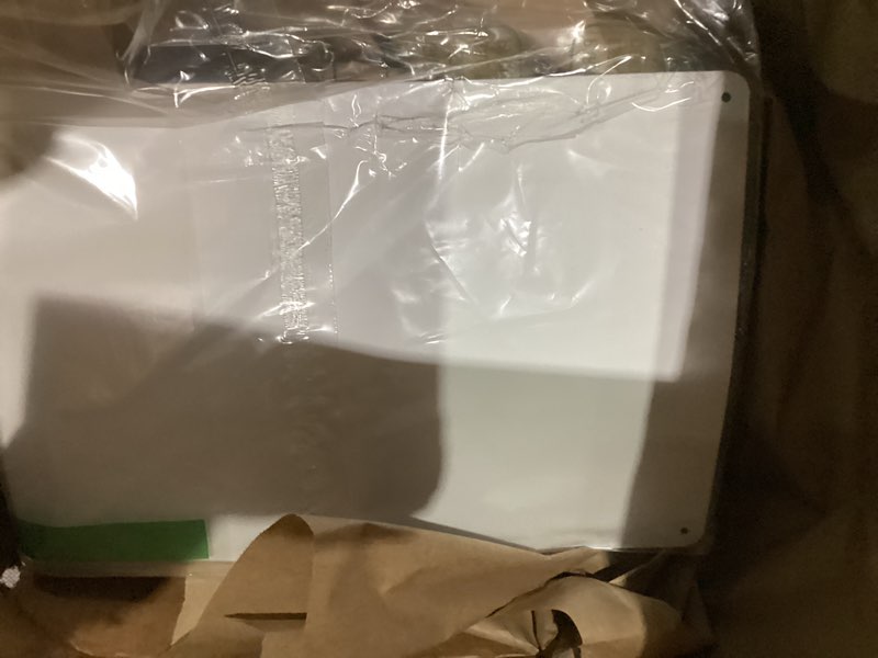 Condition photo showing As Is for JUBEST 8FT Box Rail Exterior Sliding Barn Door Hardware Kit, Black Heavy Duty Wall Mount (Doors Not Included)