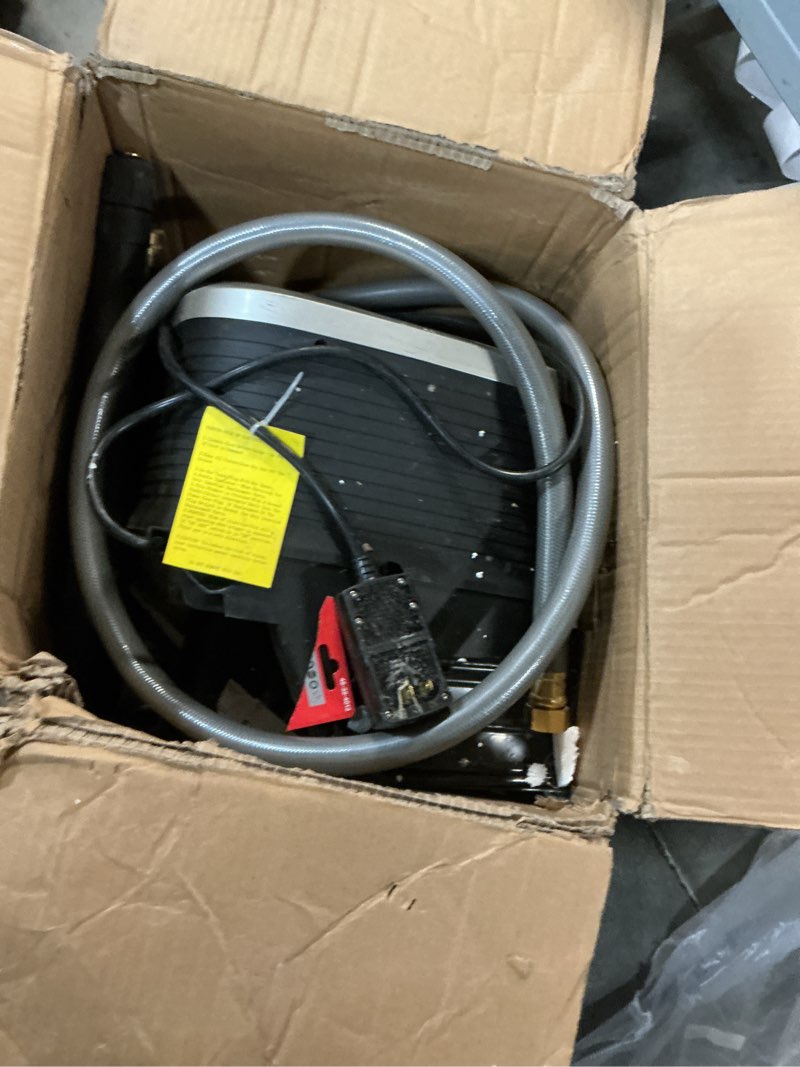 Condition photo showing As Is for giraffe tools grandfalls retractable pressure washer g20, 2500 psi 2.2 gpm, 180° wall mounted power washer, auto-retract with 65ft pressure hoses, 5 nozzles for floor/cars/fences/patios, dark silver