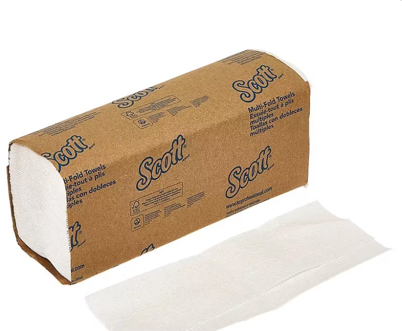 Scott® Folded Paper Towel 9.2X9.4 IN White Multifold 250 Sheets/Pack 16 Packs/Case 4000 Sheets/Case
