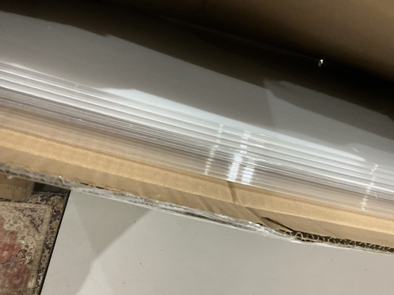 Condition photo showing Good Condition for 6 pack 22.5" x 46.5" x 0.2" fluorescent light covers close to ceiling lights diffuser panels polycarbonate lighting sheets for commercial office classroom replacement (clear)