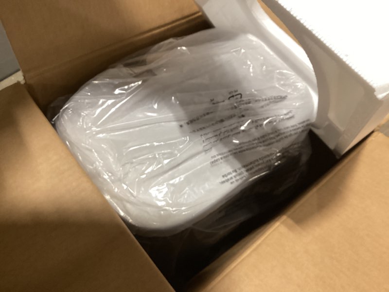 Condition photo showing New/Like New for Amazon Basics Smudge Resistant Rectangular Trash Can With Soft-Close Foot Pedal, Brushed Stainless Steel, 30 litre/7.9 Gallon, Satin Nickel Finish, 13.8"L x 11.8"W x 25"H ['Satin Nickel'] ['30 Liter']