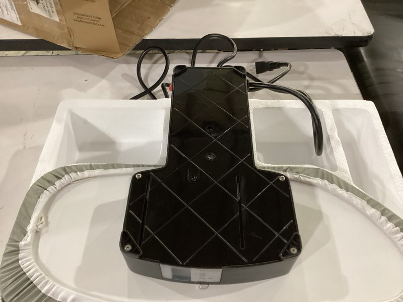 Condition photo showing As Is for not tested****steamfast sf-623 mid-size steam press with multiple fabric settings and steam burst function, black, 20.47\" l x 17.16\" w x 6.73\" h m steam press