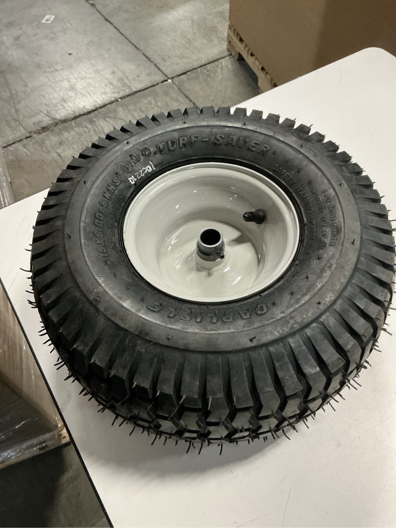Condition photo showing As Is for rubbermaster 18.19-in universal application tire
