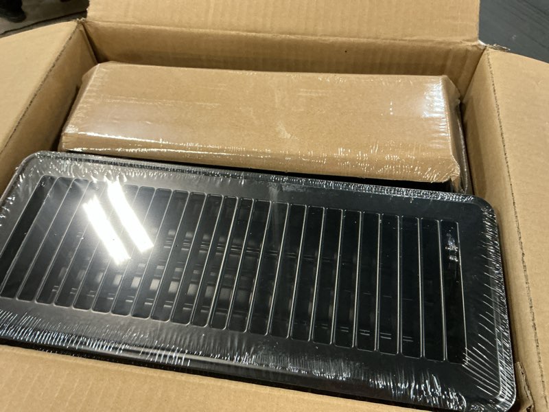 Condition photo showing Good Condition for 12Pcs Floor Vents Floor Registers 4x12 Inch, Heavy Duty Metal Hot Air Vent Covers 4x12 Inch with Rust-Proof Finish for Home Heater Floor Vent Grilles and Vents(12, Black, 4x12 Inches) 4x12 Inches Black 12