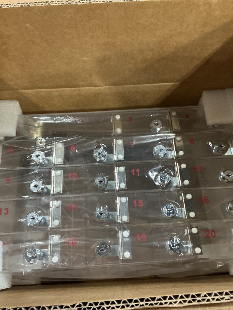 Condition photo showing New/Like New for Layhit 20 Slots Cell Phone Locker Box for Classroom Clear Acrylic Cell Phone Storage Cabinet Bin with Door Locks for Classroom School Students Office Factory Employees