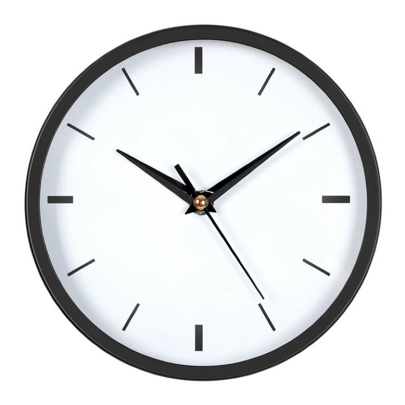 Stainless steel wall clock for bedroom living room black