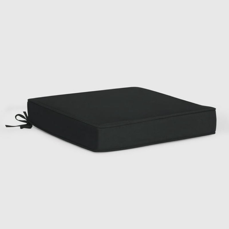 ((Incomplete))WestinTrends Solace Outdoor Patio Furniture Seat Chair Square Cushions with Piping. Set of 2, 20\" x 19\", Black