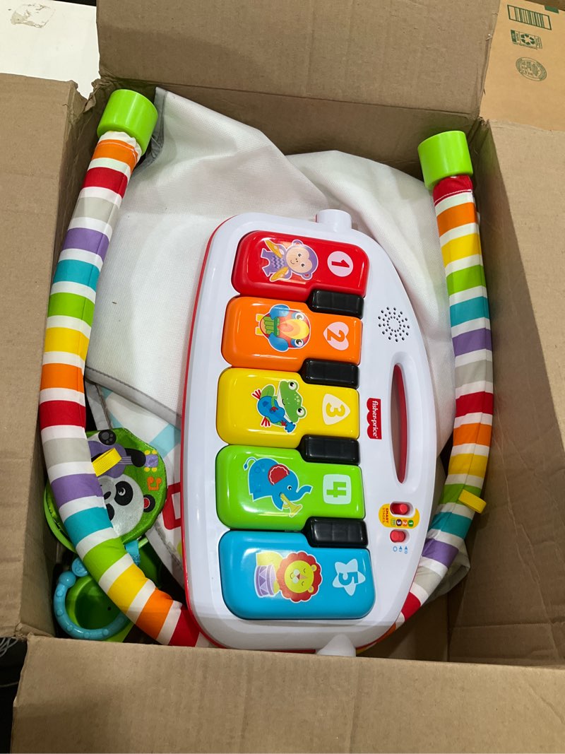 Condition photo showing Good Condition for fisher-price baby playmat deluxe kick & play piano gym for learning & 2 maracas soft rattles for newborn to toddler play ages 0+ months green
