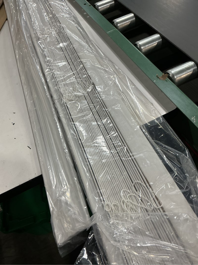 Condition photo showing New/Like New for SMONTER 2" Slat Faux Wood Blinds with Crown Valance- Cordless Horizontal Blinds Room Darkening Blinds for Windows Bedroom, Bathroom, Living Room, Glass Door Interior Decor, 45" Wx 48" H 45"W x 48"H White