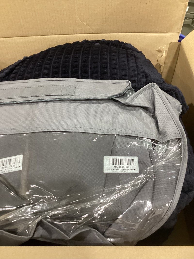 Condition photo showing Good Condition for A Nice Night Reading Pillow Bed Wedge Large Adult Children Backrest with Arms Back Support for Sitting Up in Bed/Couch for Lounging Bedrest,Waffle Stereoscopic Design,Black Black Large