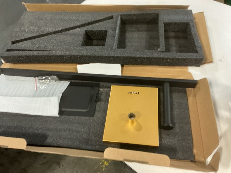 Condition photo showing item condition for Freestanding Toilet Paper Holder with Storage Tray, Stainless Steel Paper Roll Dispenser, Square Design (Black & Gold)