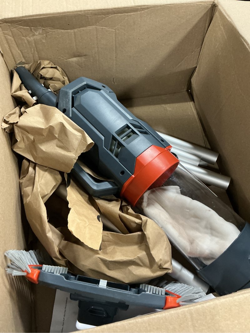 Condition photo showing As Is for cordless heavy duty pool vacuum-true powerful suction 18.9gpm, 60m run-time, 25µm ultra fine mesh filter, handheld rechargeable hot tub cleaner with poles for above ground&inground pool gray