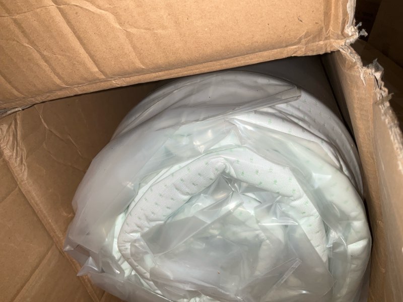Condition photo showing Good Condition for zinus 12 inch full green tea memory foam mattress [new version], fiberglass free, medium firm feel, zoned pressure relief, certified safe foams & fabric, mattress in a box white full 12" new small box