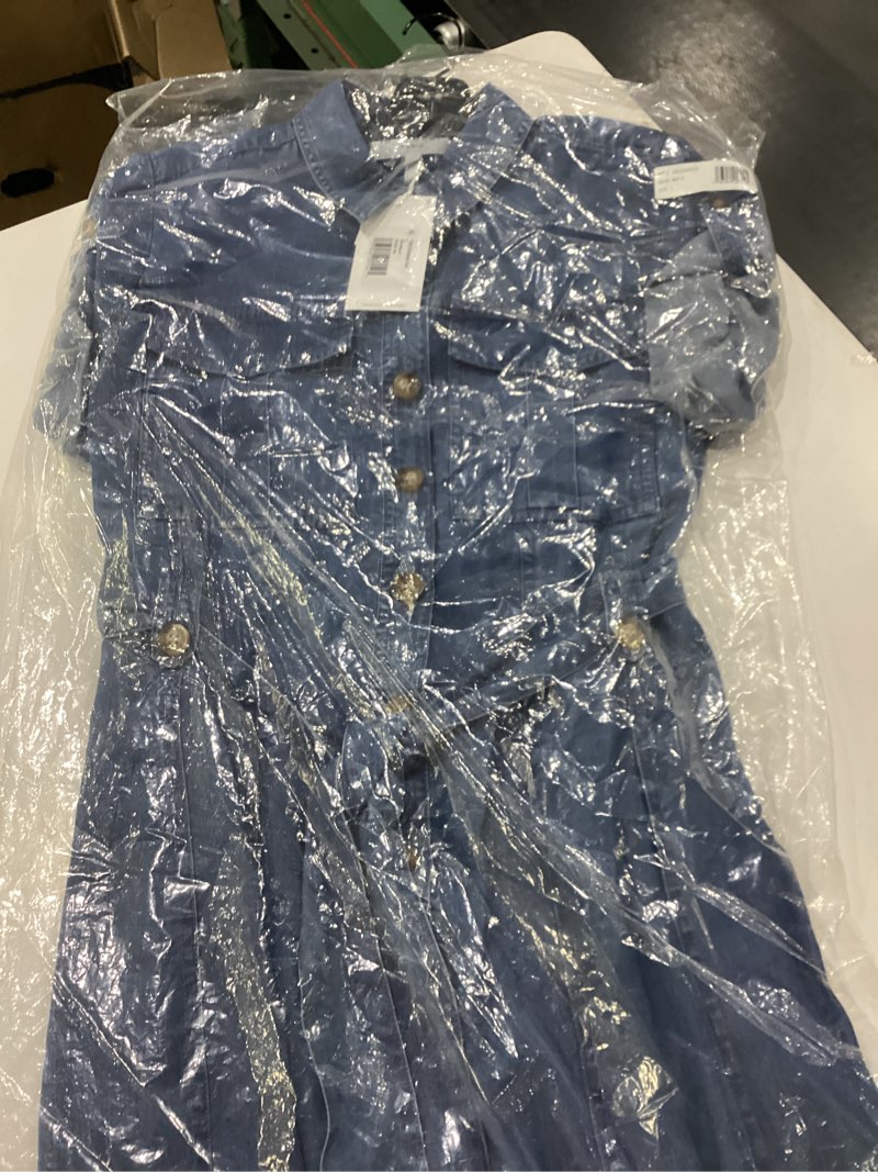 Condition photo showing New/Like New for derek lam 10 crosby women's gaelle belted utility dress large murray wash