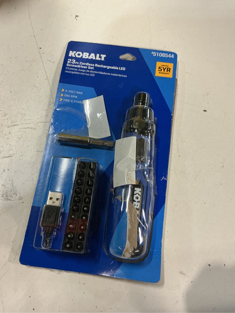 Condition photo showing As Is for kobalt kobalt 4-volt max 1/4-in cordless screwdriver (battery included and charger not included)