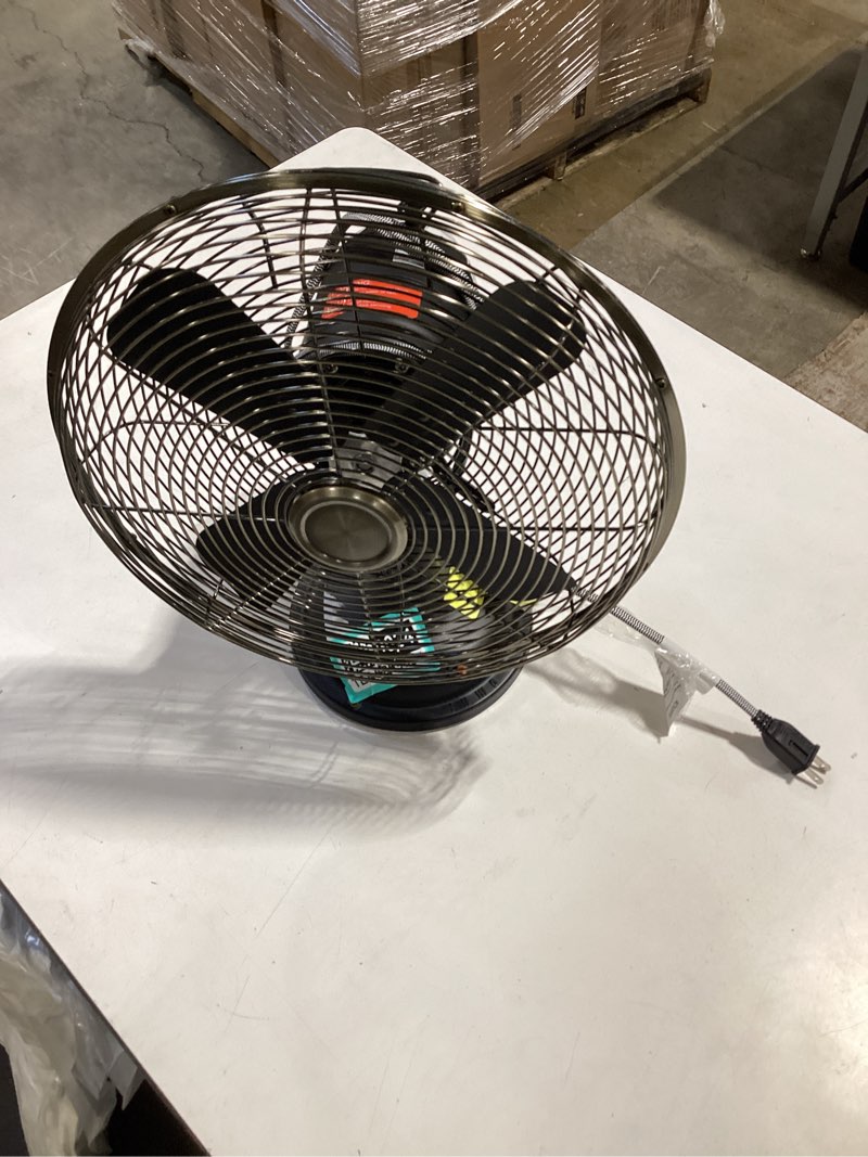 Condition photo showing Good Condition for better homes & gardens new 12 inch vintage oscillating table fan black with 3 speeds
