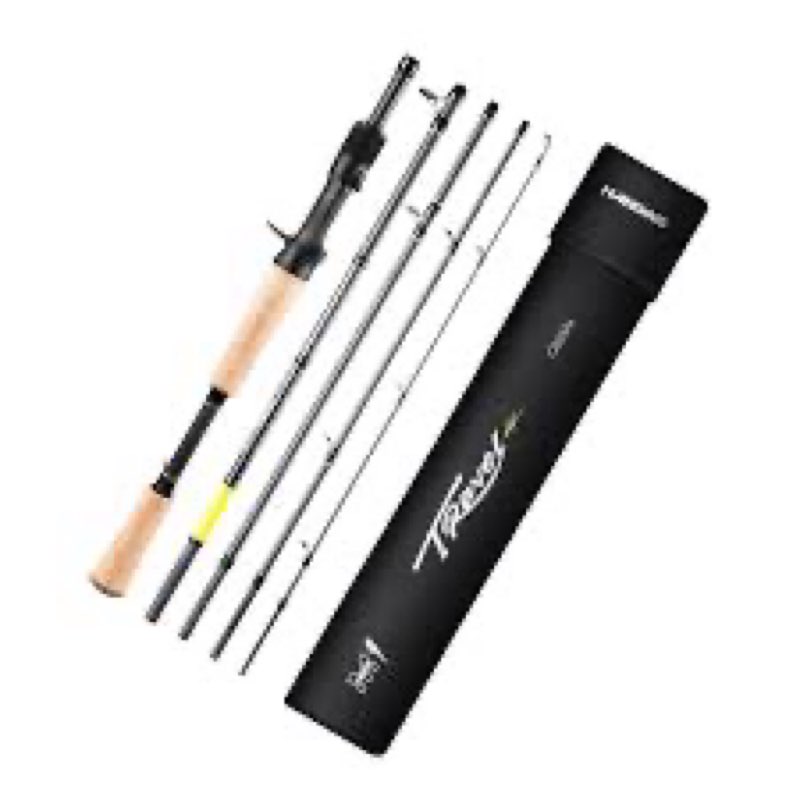 HANDING M1 Travel Fishing Rod 5 Piece Baitcasting Rod 6' with Medium Power Fast Action for Largemout