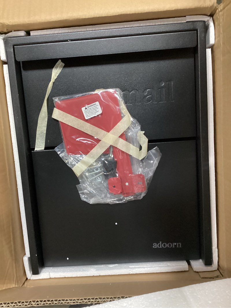 Condition photo showing Good Condition for adoorn post mount mailbox, large - anti-theft locking mailbox, weatherproof mailboxes for outside the house, 15.5" h x 12" l x 18.5" d (black)