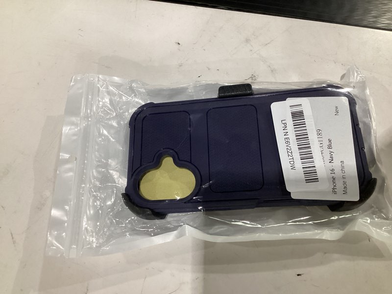 Condition photo showing Good Condition for saiboro for iphone 16 belt clip case holster with stand, shockproof heavy duty rugged, 2 layers of sturdy for iphone case 16,for protective iphone 16 case defender(blue) navy blue