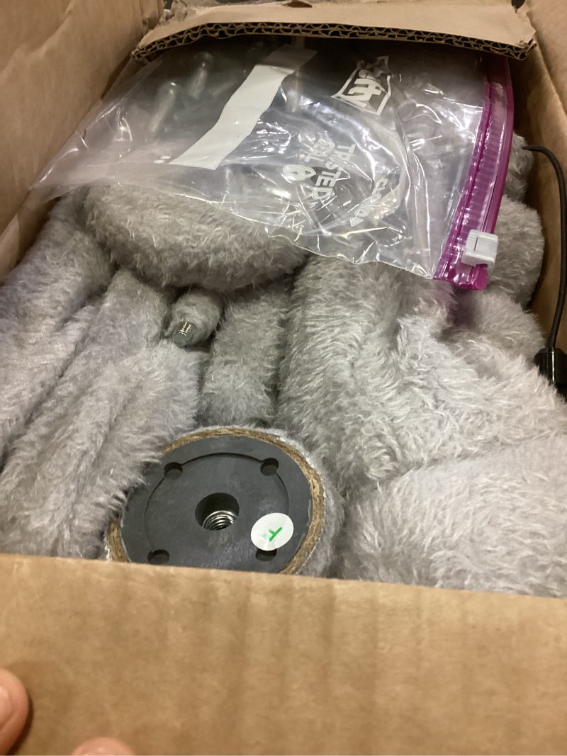 Condition photo showing Good Condition for pequlti 4-in-1 cat tree, 33'' cat tower for indoor cats with large cat condo, scratching post for cats with deep hammock& cozy top perch, grey 33 inch activity tree grey