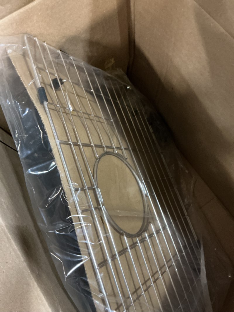 Condition photo showing Good Condition for serene valley 19-1/4" x 14-1/8" sink grid, rear drain with corner radius r 3/8", nlw2015r