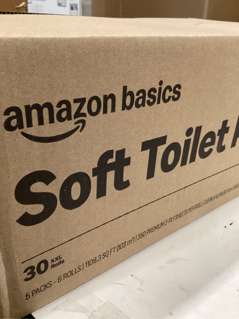 Condition photo showing New/Like New for Amazon Basics Soft and Strong 2-Ply Toilet Paper, 30 Ultra Rolls = 120 Regular Rolls, Unscented, 340 Sheet (30 Rolls) 340 sheet (Pack of 30)