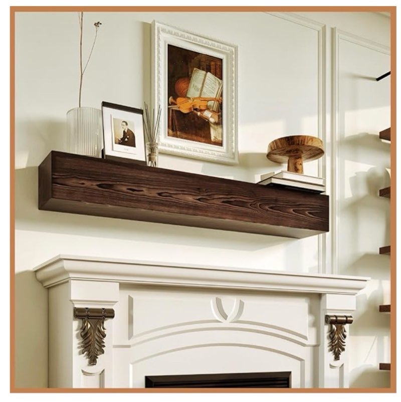avana rusticfireplace mantel - mounted mantles for over fireplace - farmhouse fireplace mantle shelf 60 inches - handcrafted wood fireplace mantels - fireplace mantels 60 inches x 8 x 5 - espresso 60 x 8 x 5 espresso