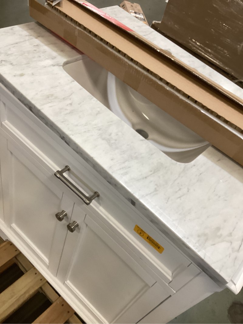 Condition photo showing Good Condition for Design House 586933 Bath Unassembled Modern 2-Door Shaker Bathroom Vanity Cabinet Only, 24 x 21, White