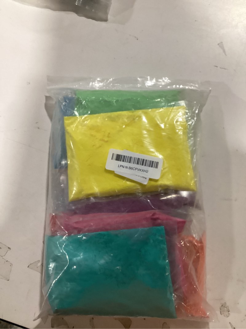 Condition photo showing Good Condition for holi color powder, washable color run powder for parties, rangoli & events, 10 vibrant colors 100g each