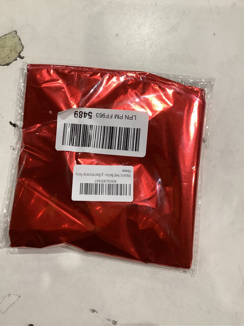 Condition photo showing Good Condition for Metallic Red Balloons, 22 Inch Large Sphere Round Balloons, 6 Pcs Red Foil Mylar Balloons for Birthday Graduation Christmas New Year Party Decoration Supplies